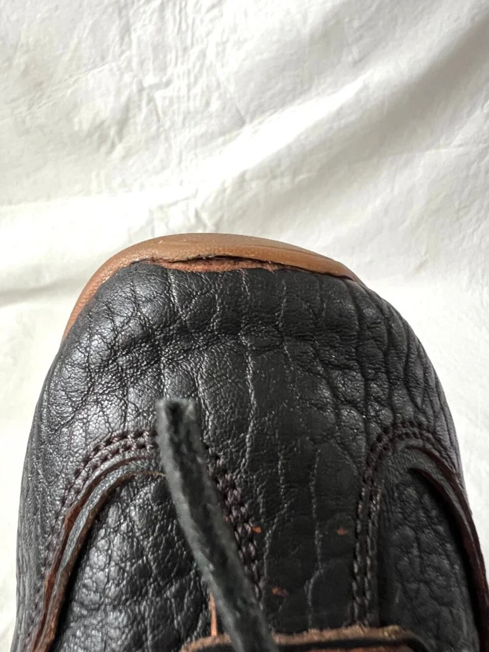 Naked Wolfe shoes Soul sneakers womens 8 black brown leather scrunch lace up